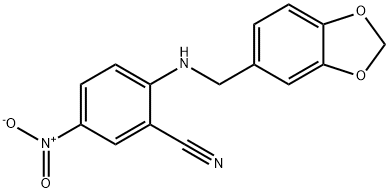 2-[(1,3-benzodioxol-5-ylmethyl)amino]-5-nitrobenzonitrile Structure