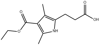 3-[4-(ethoxycarbonyl)-3,5-dimethyl-1H-pyrrol-2-yl]propanoic acid Structure