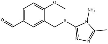 3-{[(4-amino-5-methyl-4H-1,2,4-triazol-3-yl)thio]methyl}-4-methoxybenzaldehyde 구조식 이미지