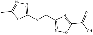 3-{[(5-methyl-1,3,4-thiadiazol-2-yl)thio]methyl}-1,2,4-oxadiazole-5-carboxylic acid 구조식 이미지