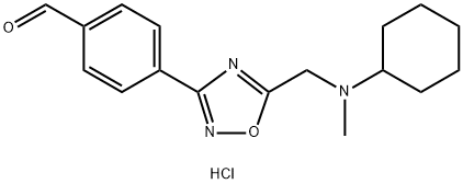 4-(5-{[cyclohexyl(methyl)amino]methyl}-1,2,4-oxadiazol-3-yl)benzaldehyde hydrochloride Structure