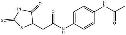 N-[4-(acetylamino)phenyl]-2-(2-mercapto-4-oxo-4,5-dihydro-1,3-thiazol-5-yl)acetamide 구조식 이미지
