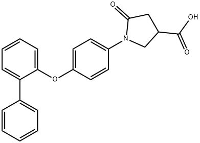 1-[4-(biphenyl-2-yloxy)phenyl]-5-oxopyrrolidine-3-carboxylic acid Structure