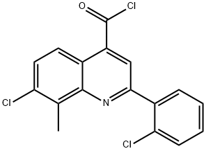 7-chloro-2-(2-chlorophenyl)-8-methylquinoline-4-carbonyl chloride 구조식 이미지