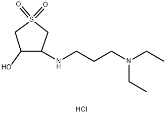 4-(3-Diethylamino-propylamino)-1,1-dioxo-tetrahydro-1lambda*6*-thiophen-3-ol hydrochloride 구조식 이미지