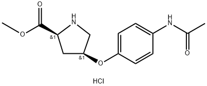 Methyl (2S,4S)-4-[4-(acetylamino)phenoxy]-2-pyrrolidinecarboxylate hydrochloride Structure