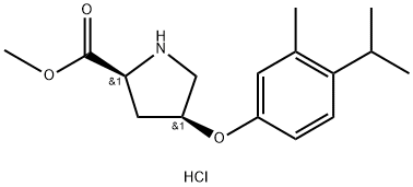 Methyl (2S,4S)-4-(4-isopropyl-3-methylphenoxy)-2-pyrrolidinecarboxylate hydrochloride 구조식 이미지