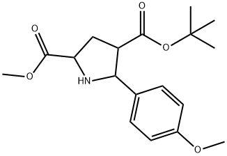 4-(tert-Butyl) 2-methyl (2R,4R,5S)-5-(4-methoxy-phenyl)tetrahydro-1H-pyrrole-2,4-dicarboxylate 구조식 이미지