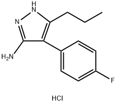 4-(4-Fluoro-phenyl)-5-propyl-2H-pyrazol-3-ylaminehydrochloride 구조식 이미지