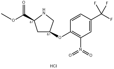 Methyl (2S,4S)-4-[2-nitro-4-(trifluoromethyl)-phenoxy]-2-pyrrolidinecarboxylate hydrochloride 구조식 이미지