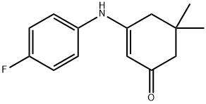 2-cyclohexen-1-one, 3-[(4-fluorophenyl)amino]-5,5-dimethyl 구조식 이미지