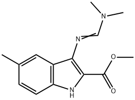 1H-indole-2-carboxylic acid, 3-[[(1E)-(dimethylamino)methy Structure