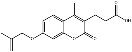 3-{4-Methyl-7-[(2-methylprop-2-en-1-yl)oxy]-2-oxo-2H-chromen-3-yl}propanoic acid Structure