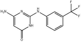 6-Amino-2-{[3-(trifluoromethyl)phenyl]-amino}pyrimidin-4(3H)-one Structure