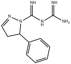 N-[Amino(imino)methyl]-5-phenyl-4,5-dihydro-1H-pyrazole-1-carboximidamide 구조식 이미지