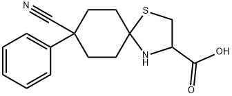 8-Cyano-8-phenyl-1-thia-4-azaspiro[4.5]decane-3-carboxylic acid Structure