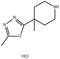 4-Methyl-4-(5-methyl-1,3,4-oxadiazol-2-yl)-piperidine hydrochloride 구조식 이미지