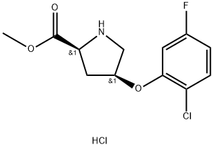Methyl (2S,4S)-4-(2-chloro-5-fluorophenoxy)-2-pyrrolidinecarboxylate hydrochloride Structure