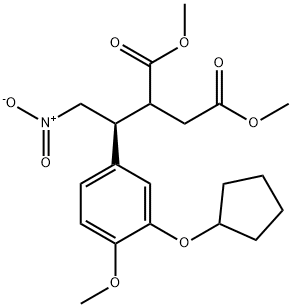 Dimethyl 2-{(1S)-1-[3-(cyclopentyloxy)-4-methoxyphenyl]-2-nitroethyl}succinate Structure