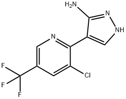 4-[3-Chloro-5-(trifluoromethyl)-2-pyridinyl]-1H-pyrazol-3-amine Structure