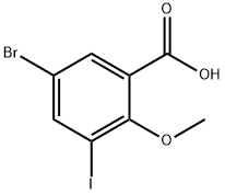 5-Bromo-3-iodo-2-methoxybenzenecarboxylic acid Structure