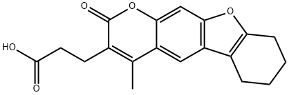 3-(4-Methyl-2-oxo-6,7,8,9-tetrahydro-2H-[1]-benzofuro[3,2-g]chromen-3-yl)propanoic acid 구조식 이미지