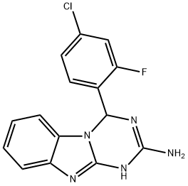 4-(4-Chloro-2-fluorophenyl)-1,4-dihydro-[1,3,5]triazino[1,2-a]benzimidazol-2-amine Structure