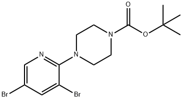 tert-Butyl 4-(3,5-dibromopyridin-2-yl)piperazine-1-carboxylate 구조식 이미지