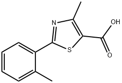 4-Methyl-2-(2-methylphenyl)-1,3-thiazole-5-carboxylic acid 구조식 이미지