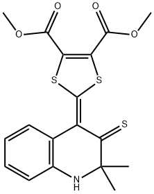 Dimethyl 2-(2,2-dimethyl-3-thioxo-2,3-dihydroquinolin-4(1H)-ylidene)-1,3-dithiole-4,5-dicarboxyla Structure