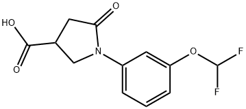 1-[3-(Difluoromethoxy)phenyl]-5-oxopyrrolidine-3-carboxylic acid 구조식 이미지
