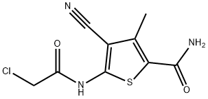 5-[(CHLOROACETYL)AMINO]-4-CYANO-3-METHYLTHIOPHENE-2-CARBOXAMIDE Structure