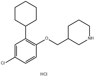 3-[(4-CHLORO-2-CYCLOHEXYLPHENOXY)METHYL]PIPERIDINE HYDROCHLORIDE 구조식 이미지