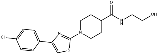 1-[4-(4-chlorophenyl)-1,3-thiazol-2-yl]-N-(2-hydroxyethyl)-4-piperidinecarboxamide 구조식 이미지