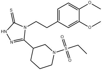 4-(3,4-Dimethoxyphenethyl)-5-(1-(ethylsulfonyl)-piperidin-3-yl)-4H-1,2,4-triazole Structure