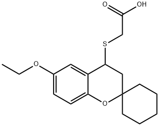 [(6-ethoxy-3,4-dihydrospiro[chromene-2,1'-cyclohexan]-4-yl)thio]acetic acid Structure