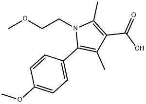 1-(2-methoxyethyl)-5-(4-methoxyphenyl)-2,4-dimethyl-1H-pyrrole-3-carboxylic acid 구조식 이미지