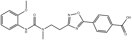 4-(3-{2-[{[(2-methoxyphenyl)amino]carbonyl}(methyl)amino]ethyl}-1,2,4-oxadiazol-5-yl)benzoic acid 구조식 이미지