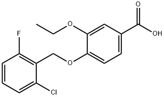 4-[(2-chloro-6-fluorobenzyl)oxy]-3-ethoxybenzoic acid 구조식 이미지