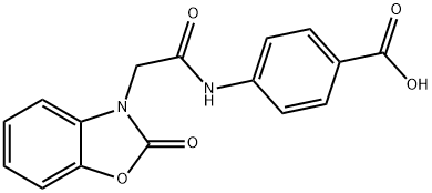 4-{[(2-oxo-1,3-benzoxazol-3(2H)-yl)acetyl]amino}benzoic acid 구조식 이미지