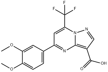 5-(3,4-dimethoxyphenyl)-7-(trifluoromethyl)pyrazolo[1,5-a]pyrimidine-3-carboxylic acid Structure
