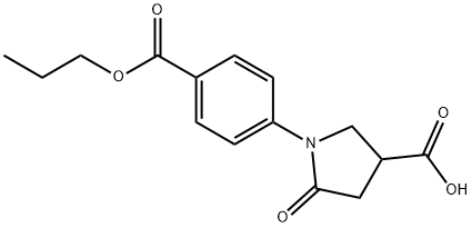 5-oxo-1-[4-(propoxycarbonyl)phenyl]pyrrolidine-3-carboxylic acid Structure