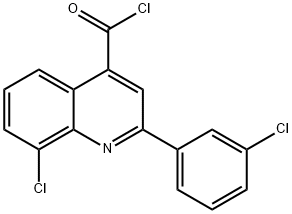 8-chloro-2-(3-chlorophenyl)quinoline-4-carbonyl chloride 구조식 이미지