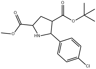 4-(tert-Butyl) 2-methyl (2R,4R,5S)-5-(4-chloro-phenyl)tetrahydro-1H-pyrrole-2,4-dicarboxylate 구조식 이미지
