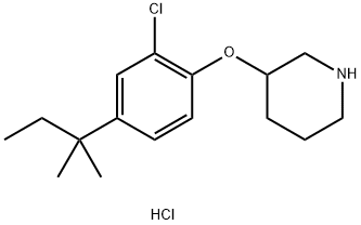 3-[2-Chloro-4-(tert-pentyl)phenoxy]piperidinehydrochloride 구조식 이미지