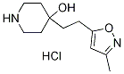 4-[2-(3-Methyl-isoxazol-5-yl)-ethyl]-piperidin-4-ol hydrochloride 구조식 이미지