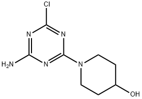 1-(4-Amino-6-chloro-1,3,5-triazin-2-yl)-4-piperidinol 구조식 이미지