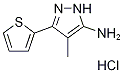 4-Methyl-5-thiophen-2-yl-2H-pyrazol-3-ylaminehydrochloride 구조식 이미지