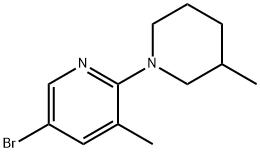 5-Bromo-3-methyl-2-(3-methyl-1-piperidinyl)-pyridine 구조식 이미지