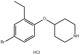 4-(4-Bromo-2-ethylphenoxy)piperidine hydrochloride 구조식 이미지